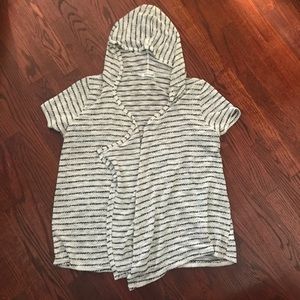 Short sleeve hooded cardigan